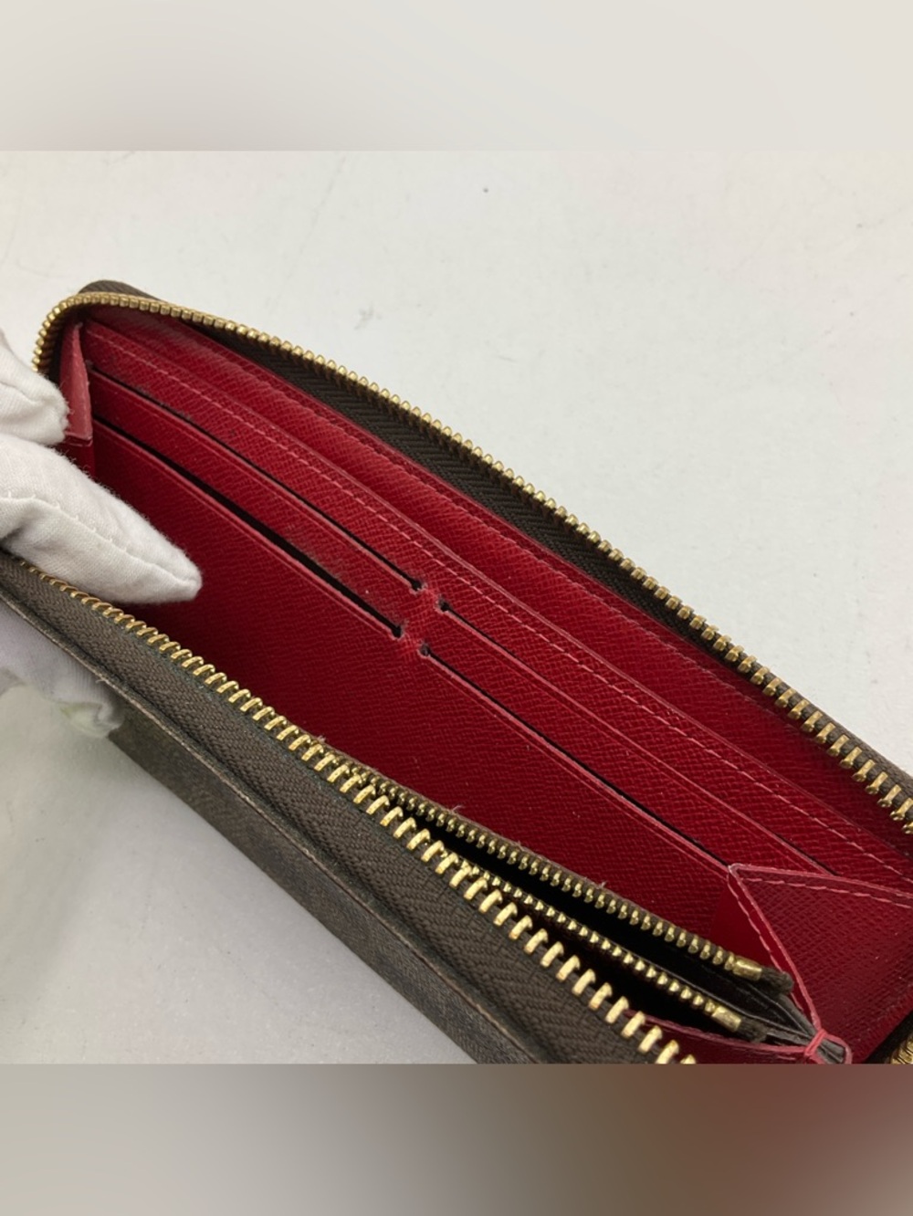 Louis Vuitton Damier Ebene Clemence Brown Zip Around Wallet - Picture 15 of 16